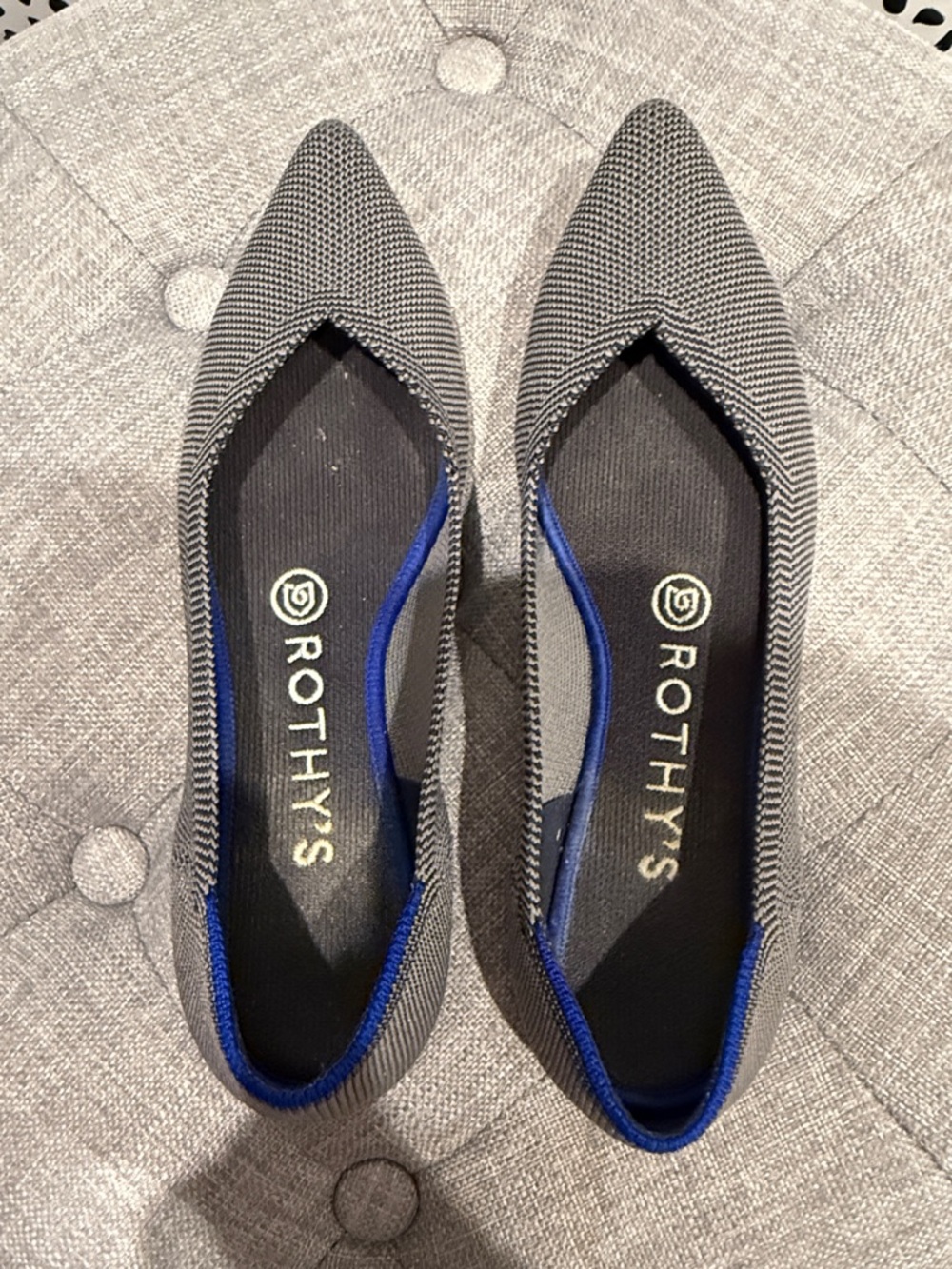 Rothy's The Point Gray Knit Flats Size 7